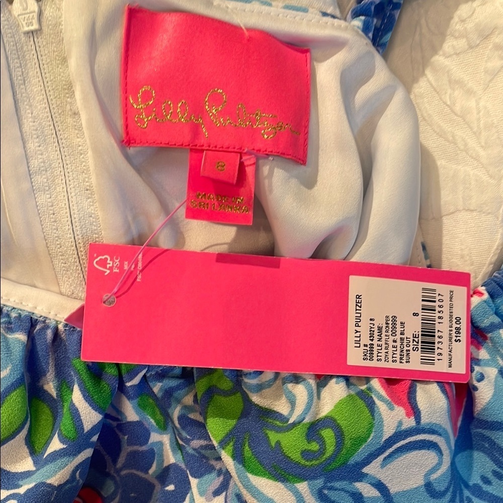 Vibrant NWT Floral Ruffle Sleeve Skort jumper by LILLY PULITZER Sz 8 - Picture 7 of 8